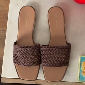 BCBGeneration Chocolate Woven Slide Sandals